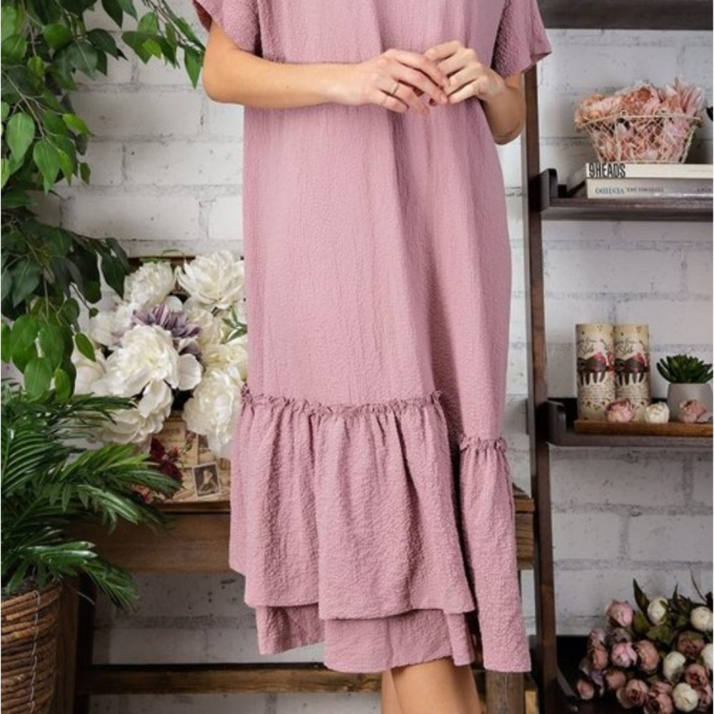 Mauve pink midi dress